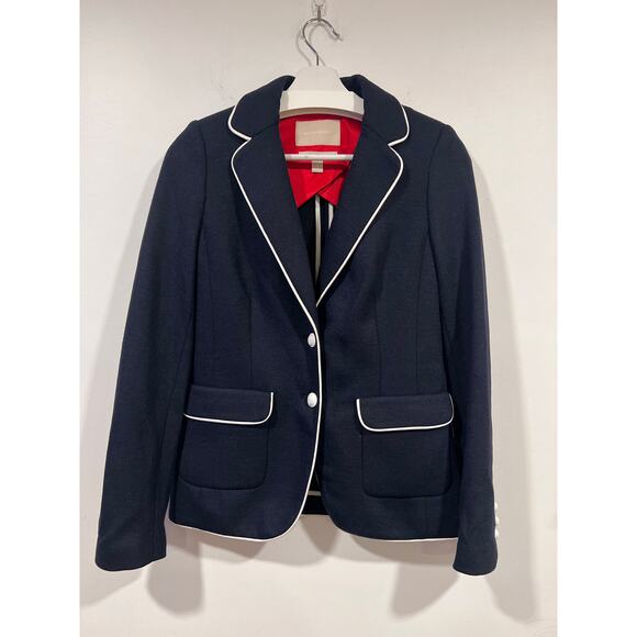 Banana Republic Women’s Italian Wool Preppy Blazer Navy Corpcore Business Casual - Picture 2 of 6